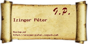 Izinger Péter névjegykártya