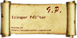 Izinger Péter névjegykártya