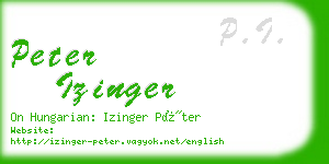 peter izinger business card